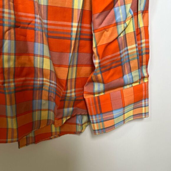 NWT Paul & Shark Yachting Button Down Dress Shirt Orange Plaid Men’s size XL - Picture 7 of 11